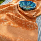 Turuncu Sarı Damask Koltuk Şalı 128X130 cm