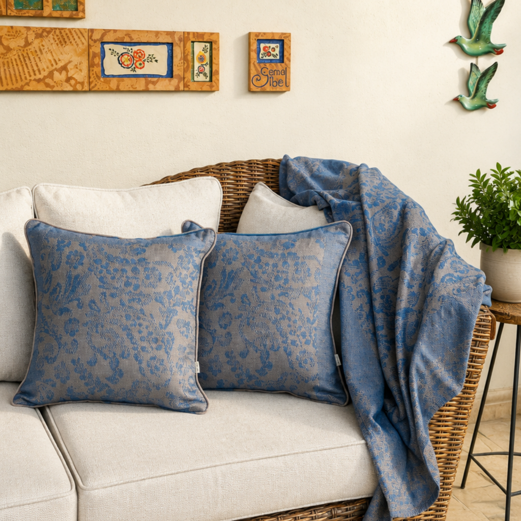 Flora Damask Desenli Kırlent 50X50
