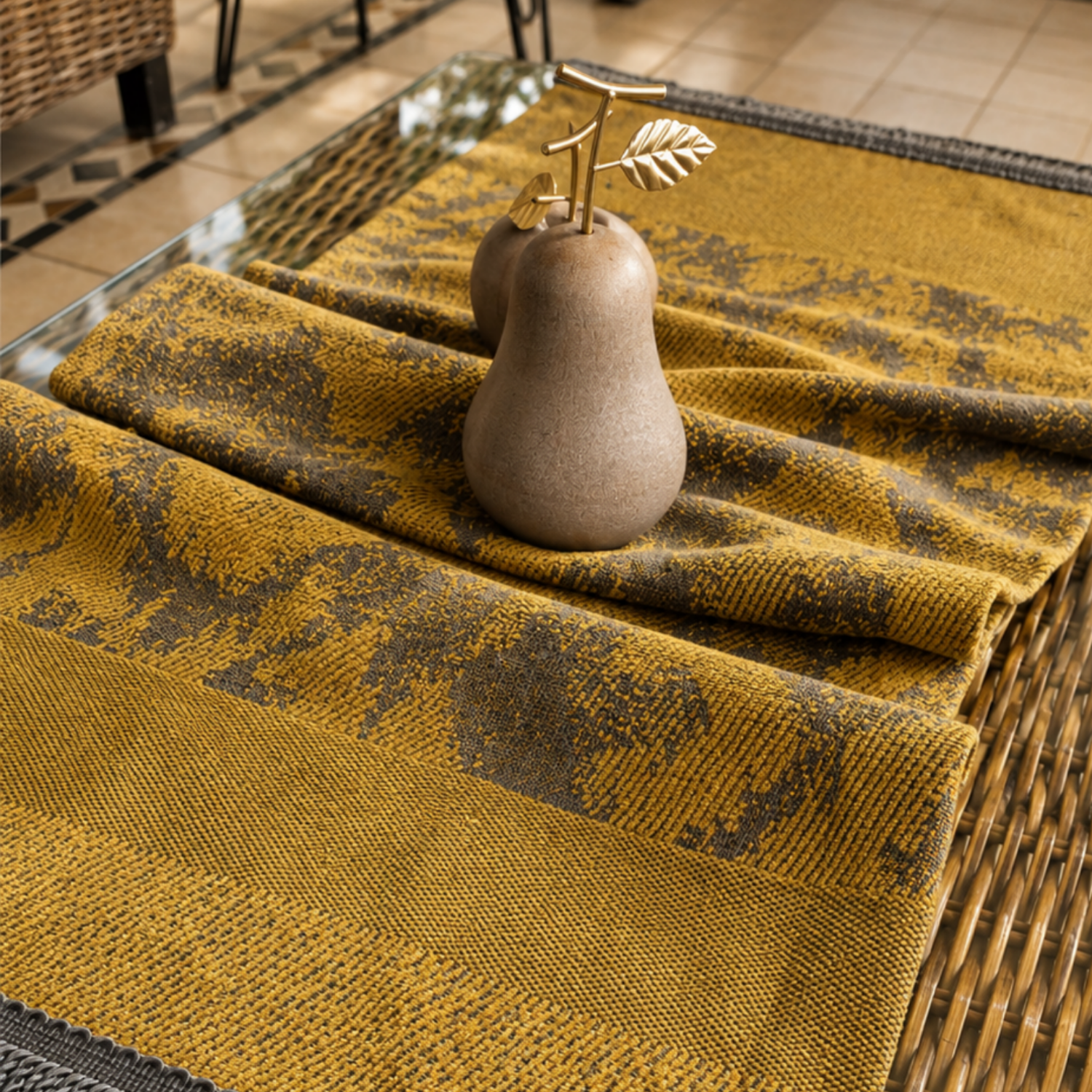 Püskül Detaylı İkat Desen Runner 50X162