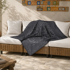 Koyu Antrasit Damask Koltuk Şalı 130X151 cm