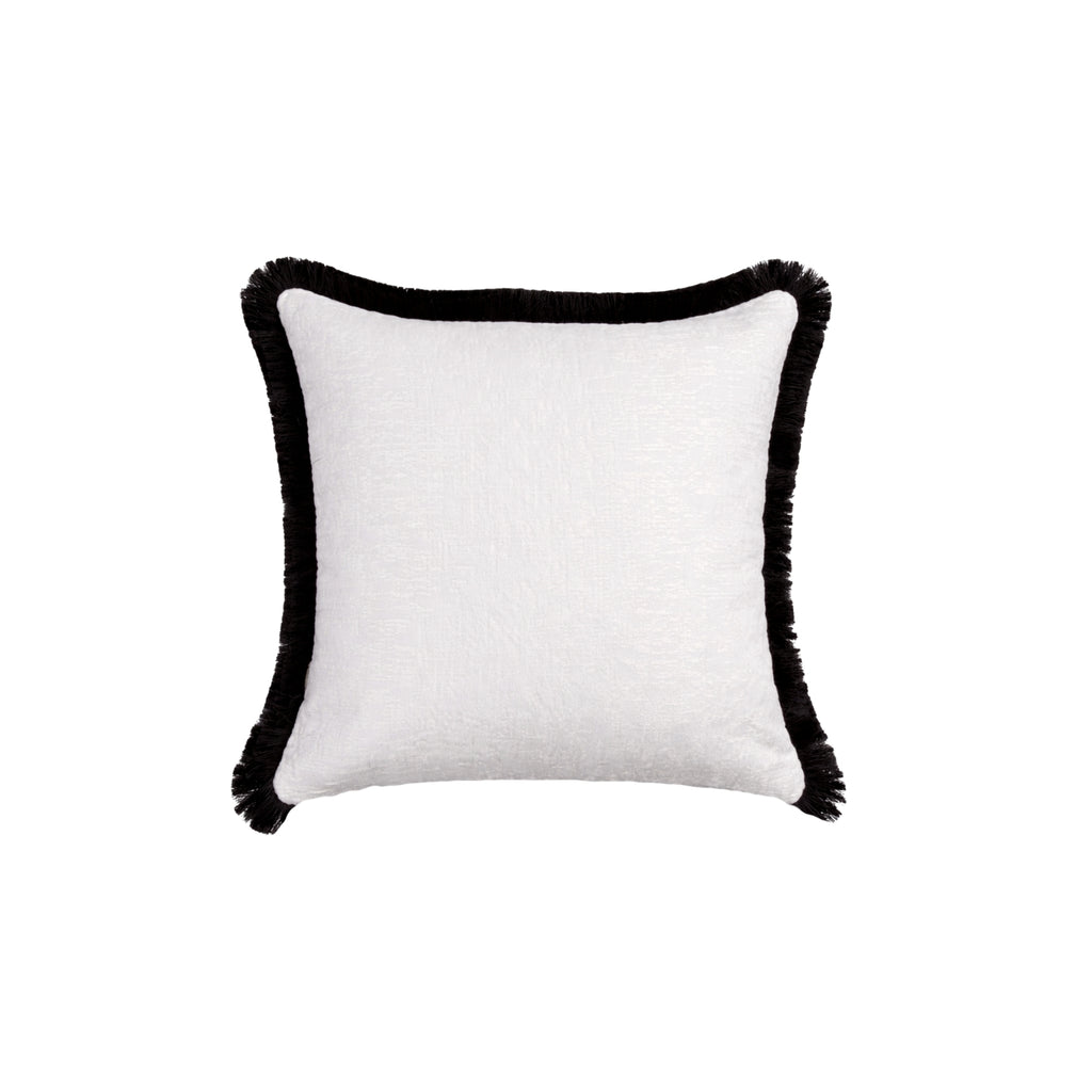 Hypnose Saçaklı Beyaz Düz Kırlent 45X45