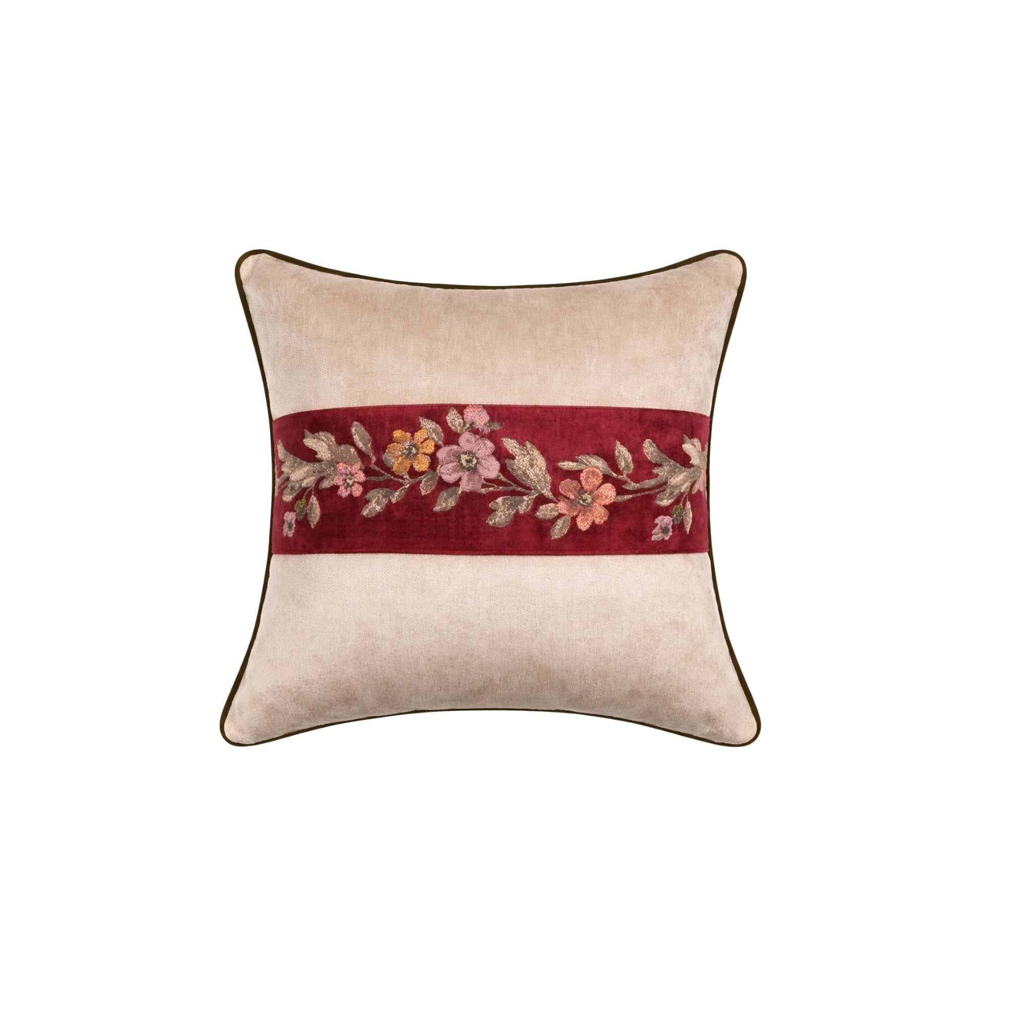 Roselle Serisi Çiçek Desenli Çift Renk Kırlent 45X45