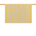 Açık Gri Sarı İkat Desenli Koltuk Şalı 134X140 cm