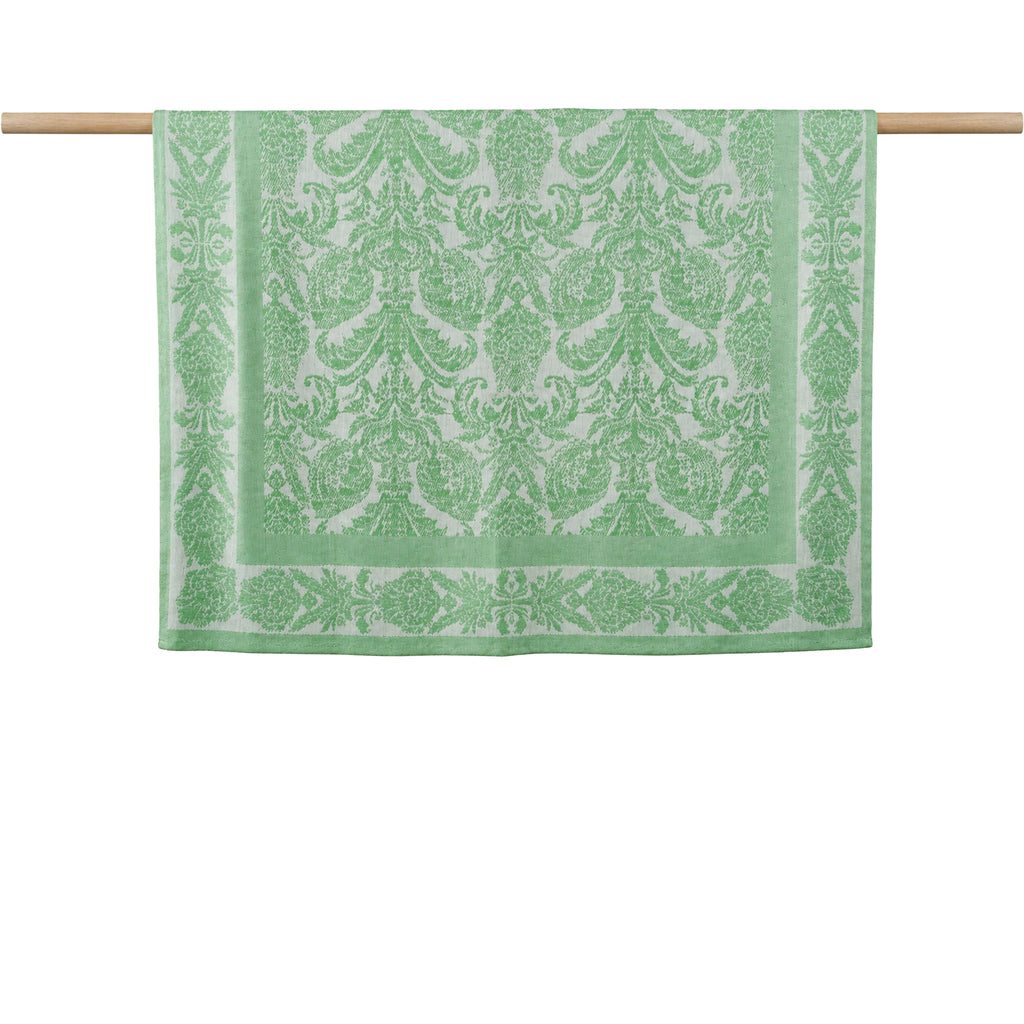 Açık Gri Yeşil Damask Desenli Koltuk Şalı 134X166 cm