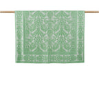 Açık Gri Yeşil Damask Desenli Koltuk Şalı 134X166 cm