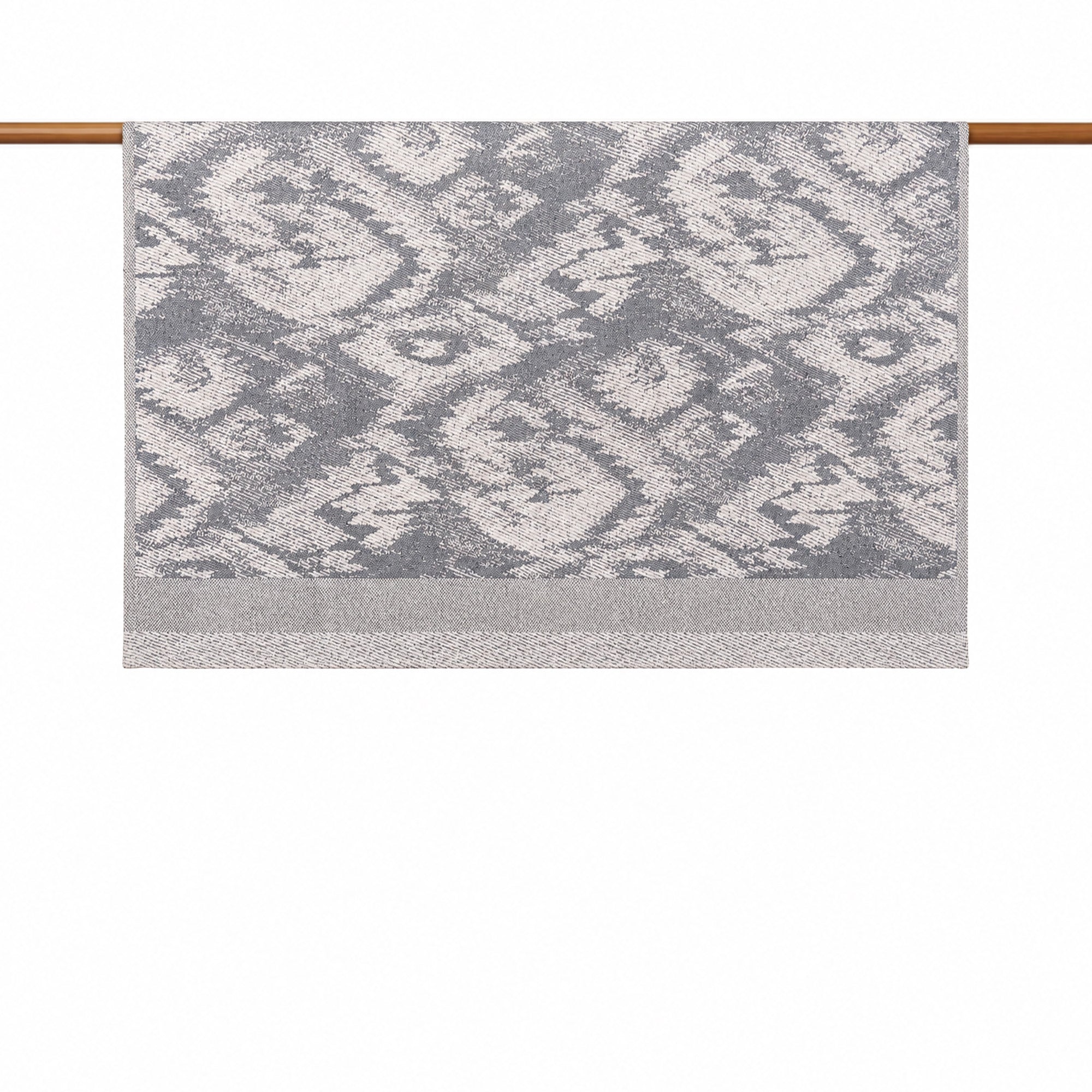 Gri İkat Desenli Koltuk Şalı 104X117 cm