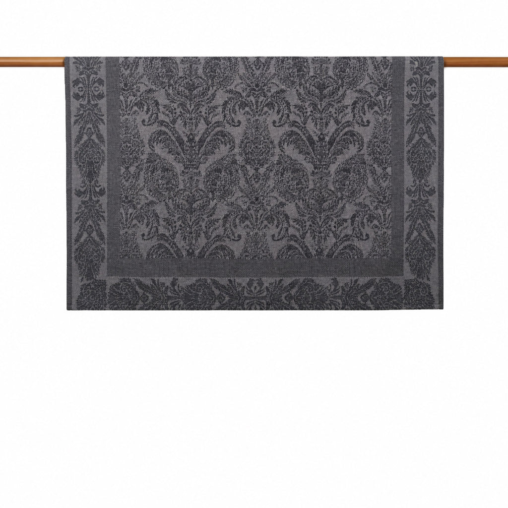 Koyu Antrasit Damask Koltuk Şalı 130X151 cm