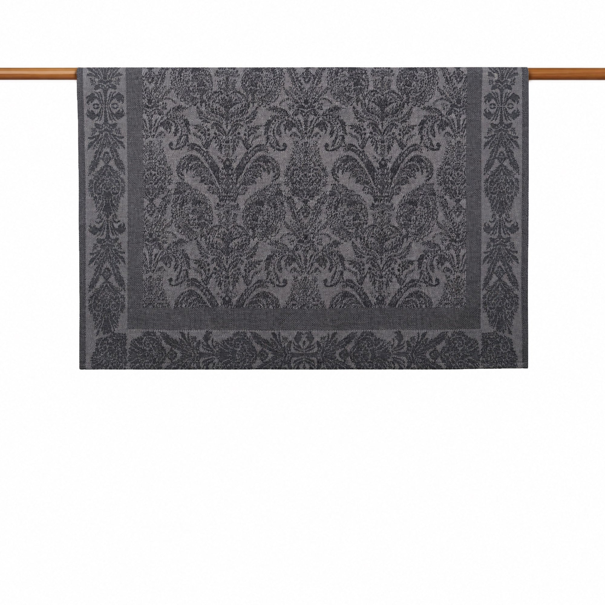 Koyu Antrasit Damask Koltuk Şalı 130X151 cm