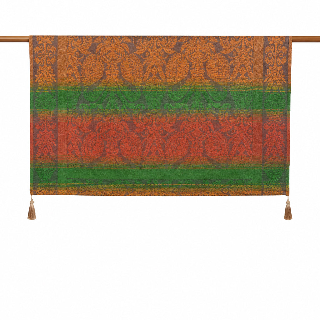 Renkli Damask Püsküllü Koltuk Şalı 130X152 cm