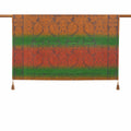Renkli Damask Püsküllü Koltuk Şalı 130X152 cm