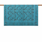 Turkuaz Damask Desenli Koltuk Şalı