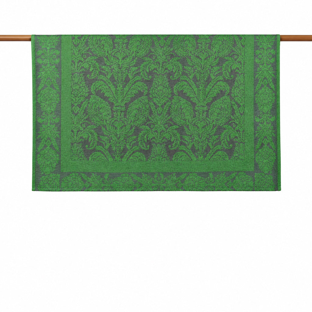 Yeşil Damask Desenli Koltuk Şalı 131X150 cm
